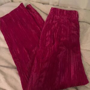 Topshop Fuchsia Velvet Trousers